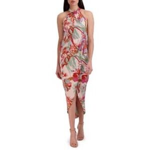 Julia Jordan | Floral Print Halter Neck Tulip Hem Dress